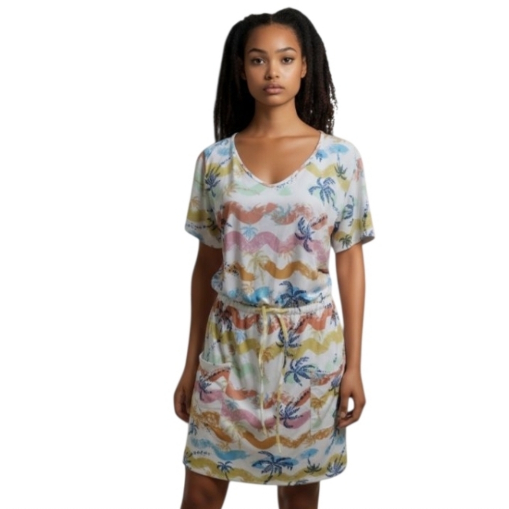 🏷️NWT WNEEDU Colorful dress L P2P 19 L39 adjustable waist(strings) 2 pockets